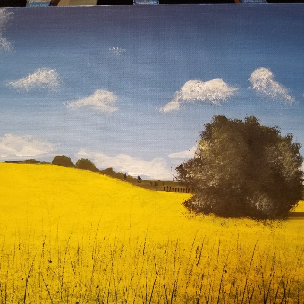 April Fields Scenery Acrylic Wall Painting 11 X 14
